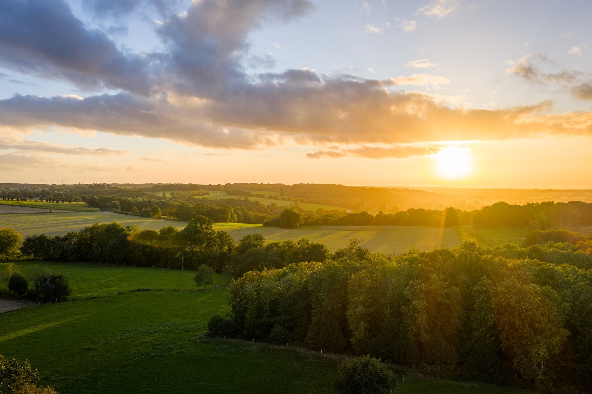 Welsh countryside at golden sunset