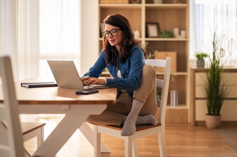 Professional working from home in North Wales